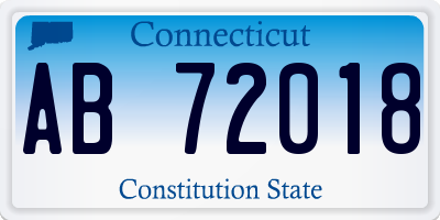 CT license plate AB72018