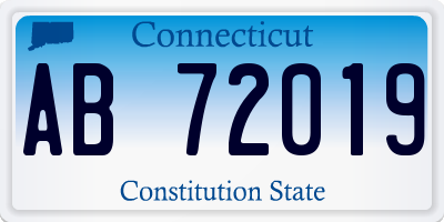 CT license plate AB72019