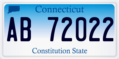 CT license plate AB72022