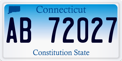 CT license plate AB72027