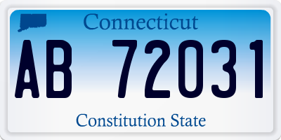 CT license plate AB72031