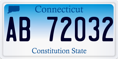 CT license plate AB72032