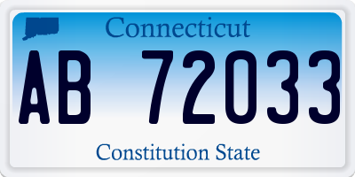 CT license plate AB72033