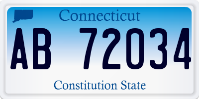 CT license plate AB72034