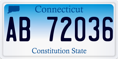 CT license plate AB72036