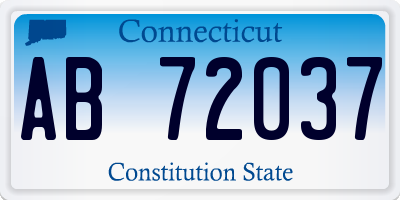 CT license plate AB72037