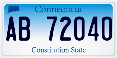 CT license plate AB72040