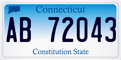 CT license plate AB72043