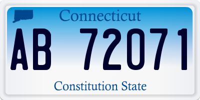 CT license plate AB72071