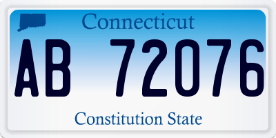 CT license plate AB72076