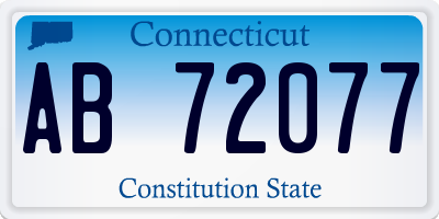 CT license plate AB72077