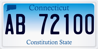 CT license plate AB72100