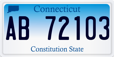 CT license plate AB72103