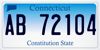 CT license plate AB72104