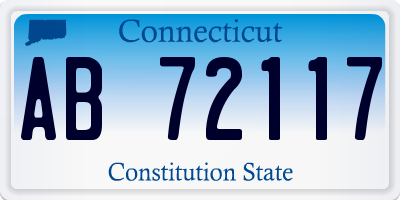 CT license plate AB72117