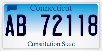 CT license plate AB72118