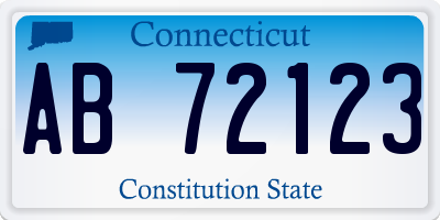 CT license plate AB72123