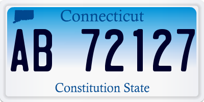 CT license plate AB72127