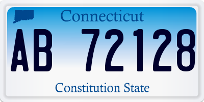 CT license plate AB72128