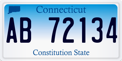 CT license plate AB72134