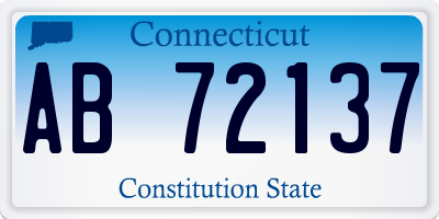 CT license plate AB72137