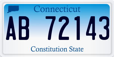 CT license plate AB72143