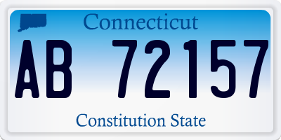 CT license plate AB72157