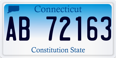 CT license plate AB72163