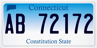 CT license plate AB72172