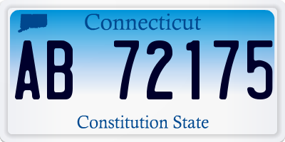 CT license plate AB72175