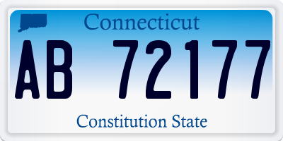 CT license plate AB72177