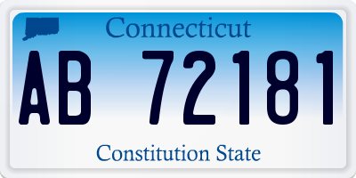 CT license plate AB72181