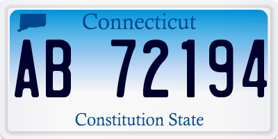 CT license plate AB72194