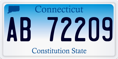 CT license plate AB72209