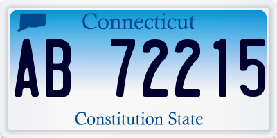 CT license plate AB72215