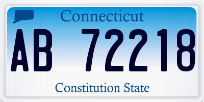 CT license plate AB72218