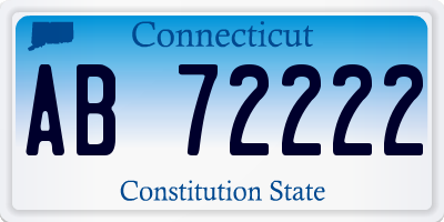 CT license plate AB72222