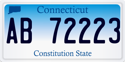 CT license plate AB72223