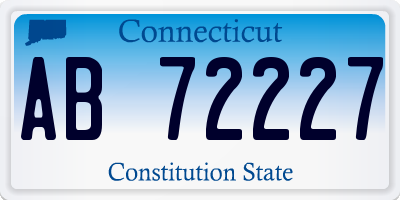 CT license plate AB72227