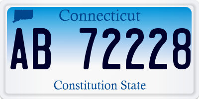 CT license plate AB72228