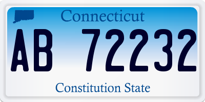 CT license plate AB72232