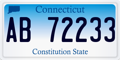 CT license plate AB72233