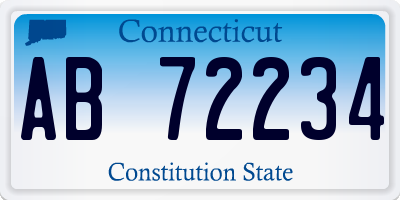 CT license plate AB72234