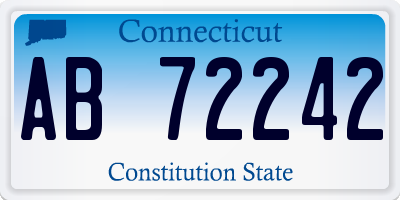 CT license plate AB72242