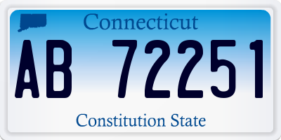 CT license plate AB72251