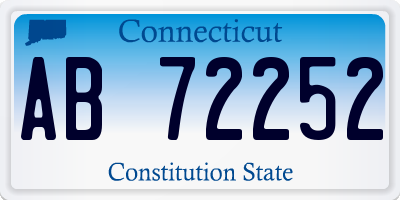 CT license plate AB72252