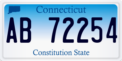 CT license plate AB72254