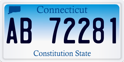 CT license plate AB72281