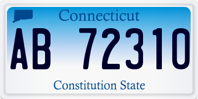 CT license plate AB72310