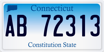 CT license plate AB72313